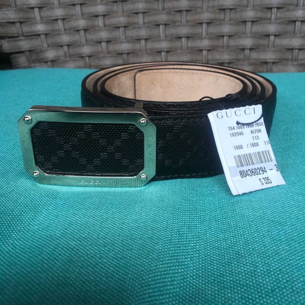 Gucci Black Diamente Leather Belt